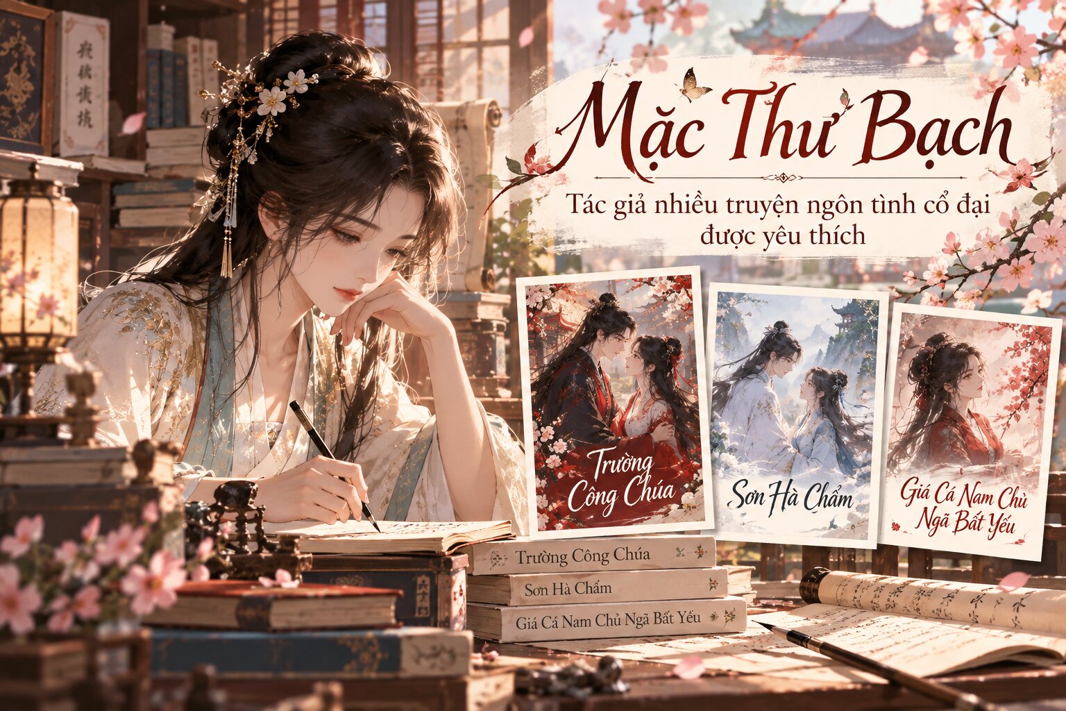 Mặc Thư Bạch – tác giả ngôn tình Trung Quốc nổi bật với Trưởng Công Chúa, Trường Phong Độ và nhiều tiểu thuyết cổ đại