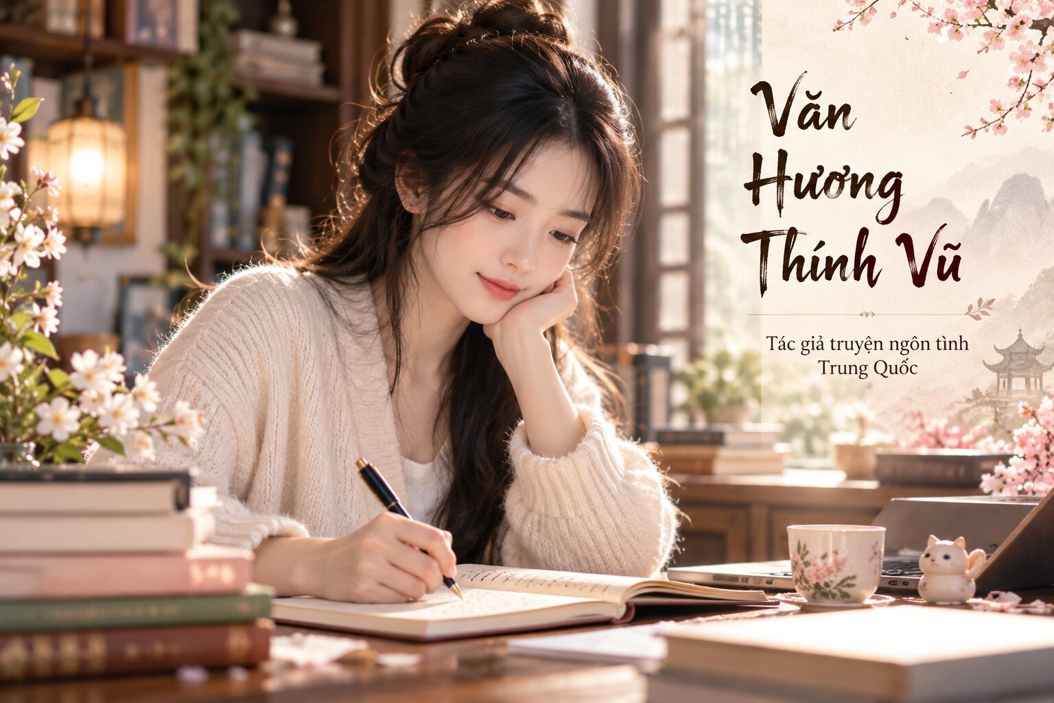 Văn Hương Thính Vũ là bút danh được độc giả quan tâm trong dòng truyện ngôn tình Trung Quốc