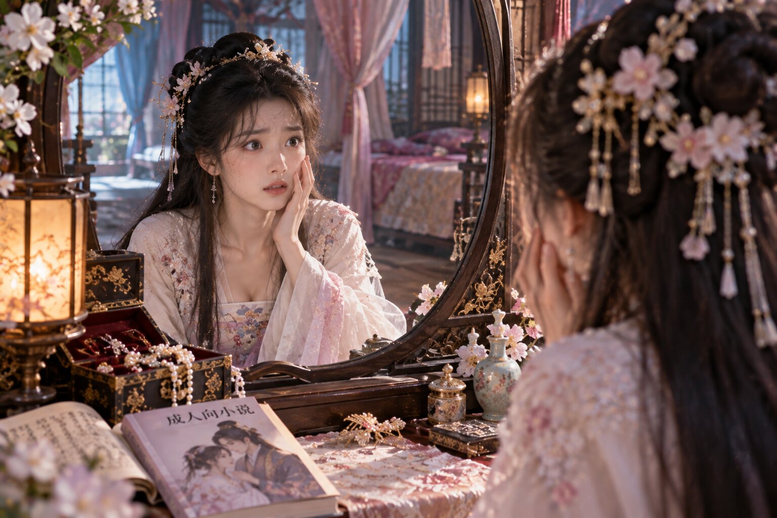 Nữ chính tỉnh dậy trong căn phòng xa lạ, nhìn vào gương và bàng hoàng nhận ra mình đã trở thành nữ phụ trong cuốn truyện từng biết